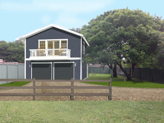 backyard grannyflat and garage